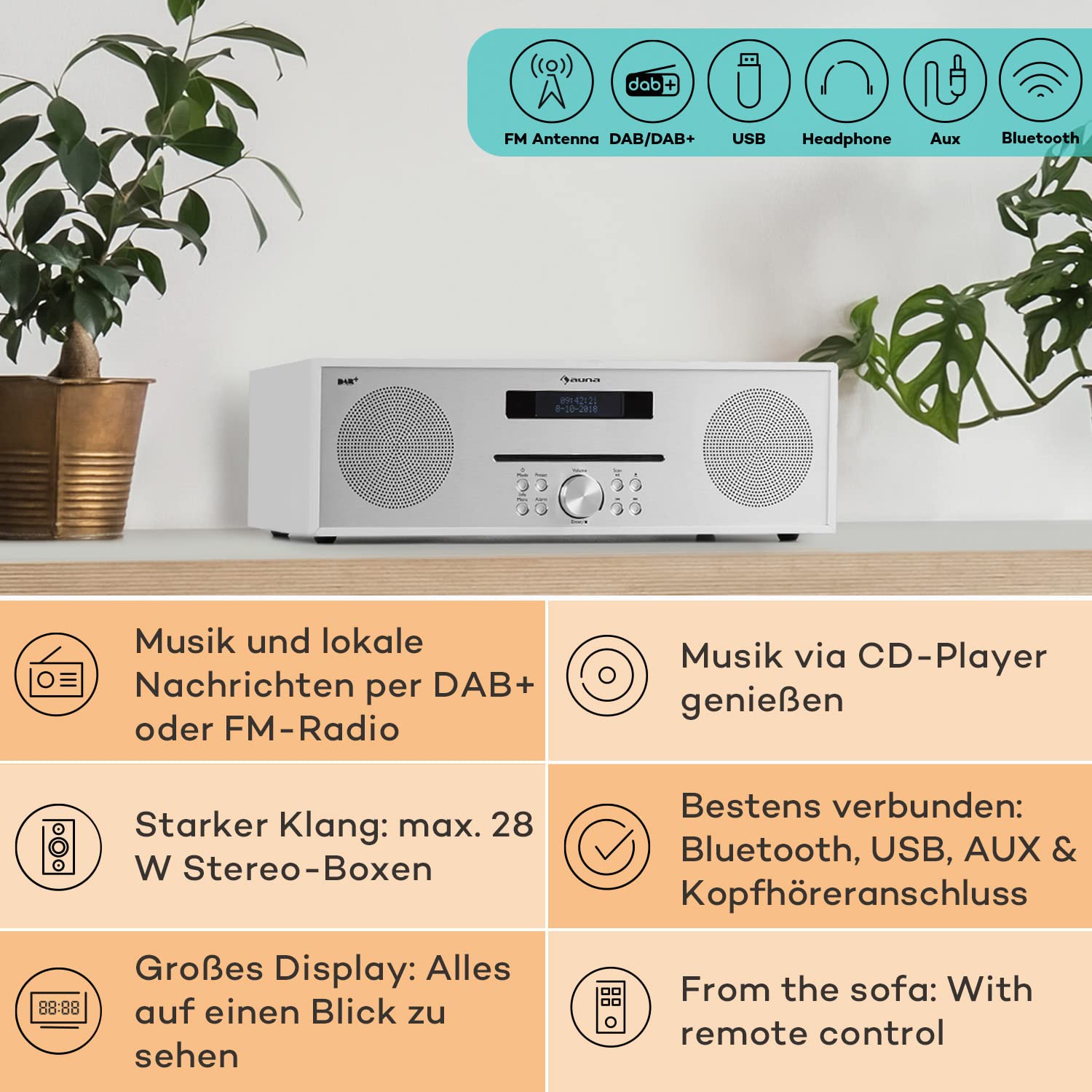 auna-silver-star-cd-radio-zur-wandmontage-dab-fm-k-chenradio-mit-bluetooth image 2