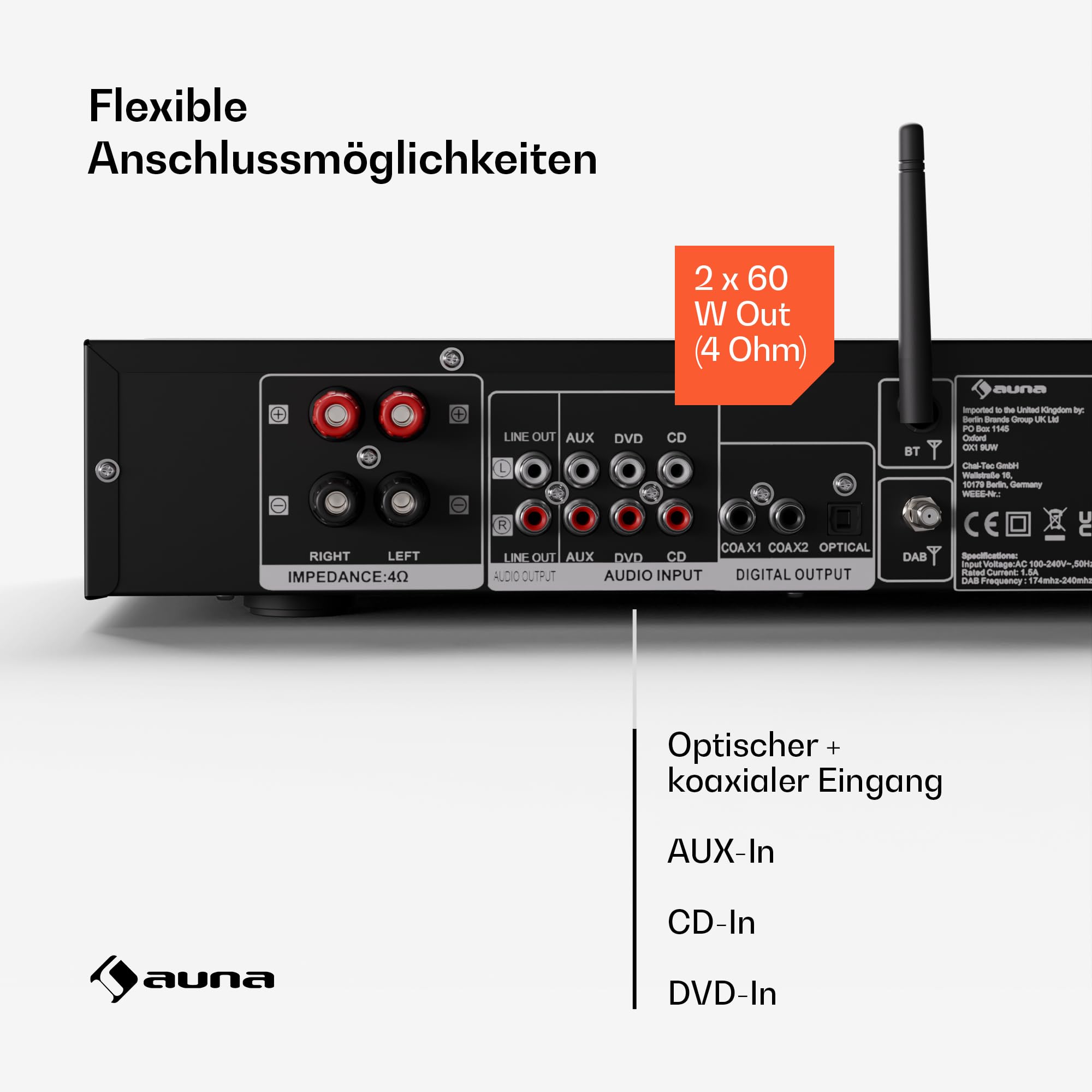 auna-art22-hifi-stereo-verst-rker-mit-bluetooth-dab-2x60w-wei-silber image 5