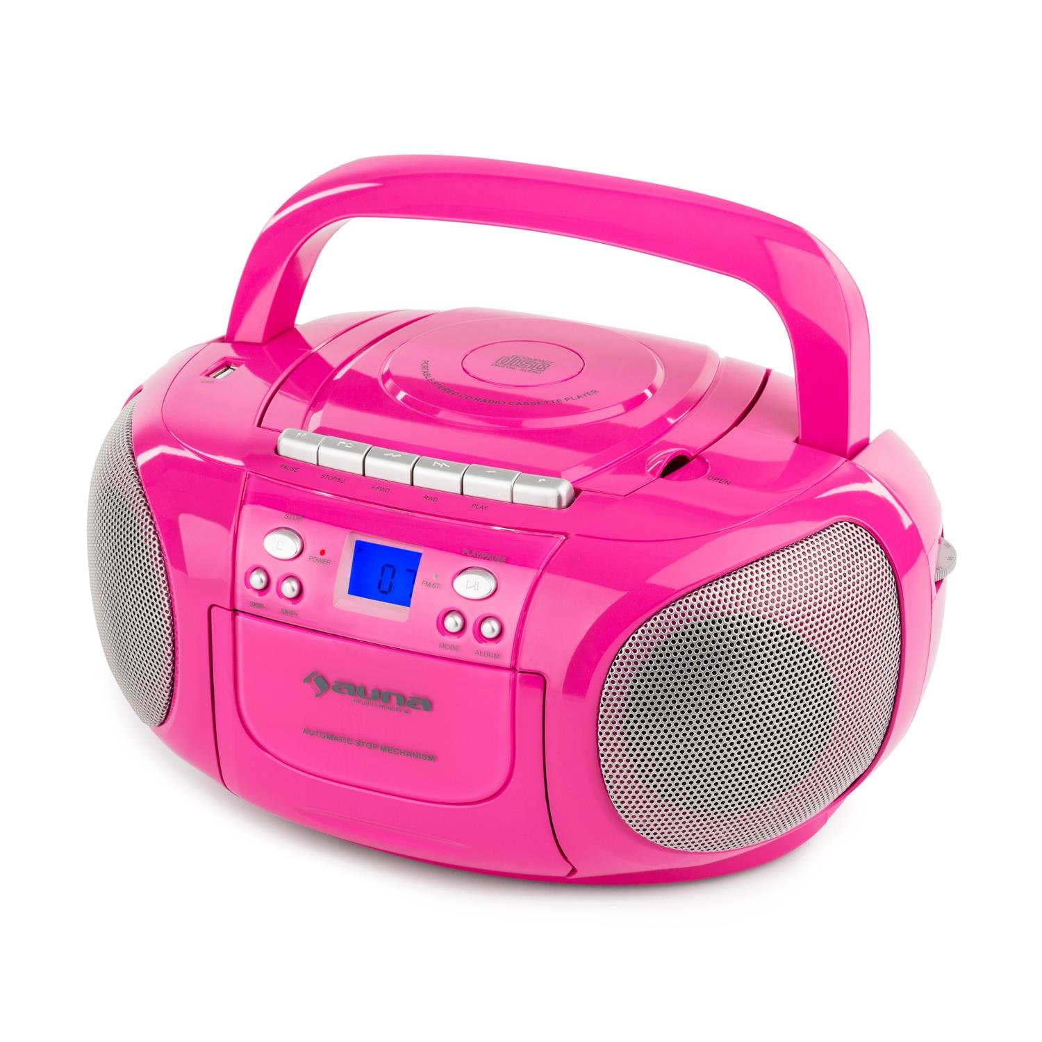 auna-boomgirl-ghettoblaster-mit-kassette-ukw-usb-und-stereo-lautsprecher-pink image 8