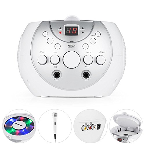 auna-singsing-classic-karaoke-anlage-mit-cd-player-und-2-mikrofonen-wei image 6