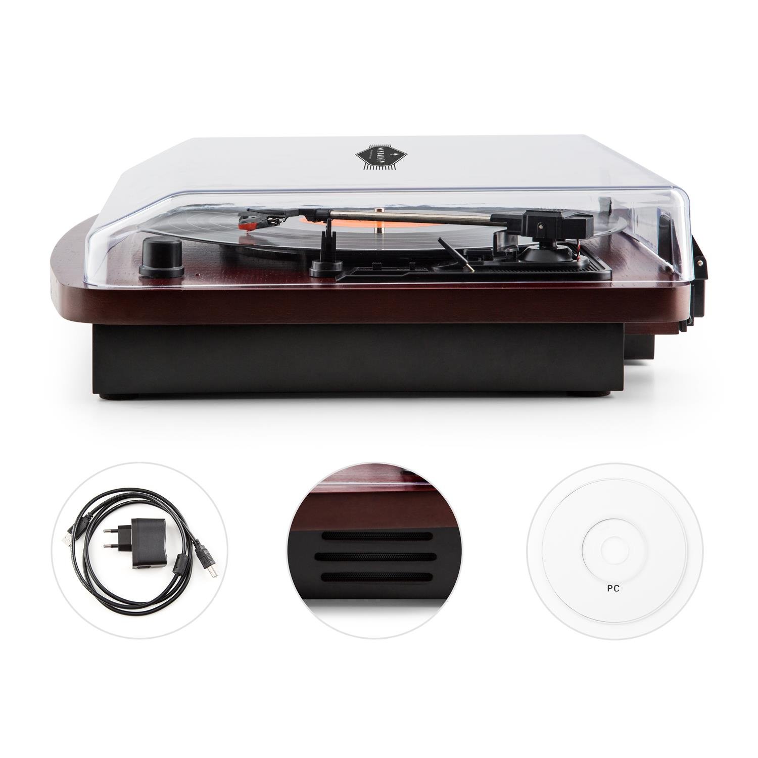 auna-tt-370-schallplattenspieler-mit-stereo-lautsprechern-kirsche image 2