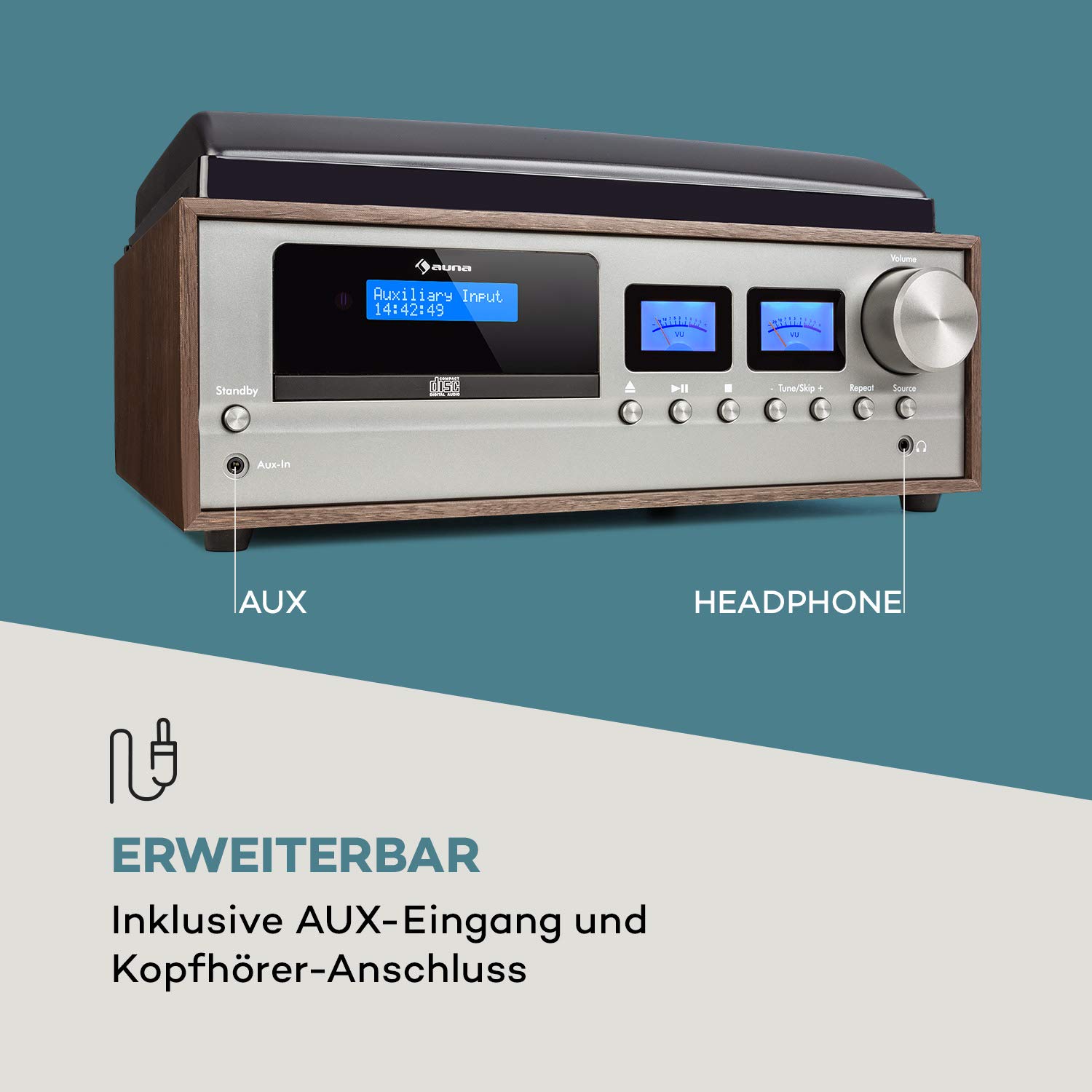 auna-oxford-retro-stereoanlage-dab-mit-plattenspieler-cd-bluetooth-dunkelgrau image 5