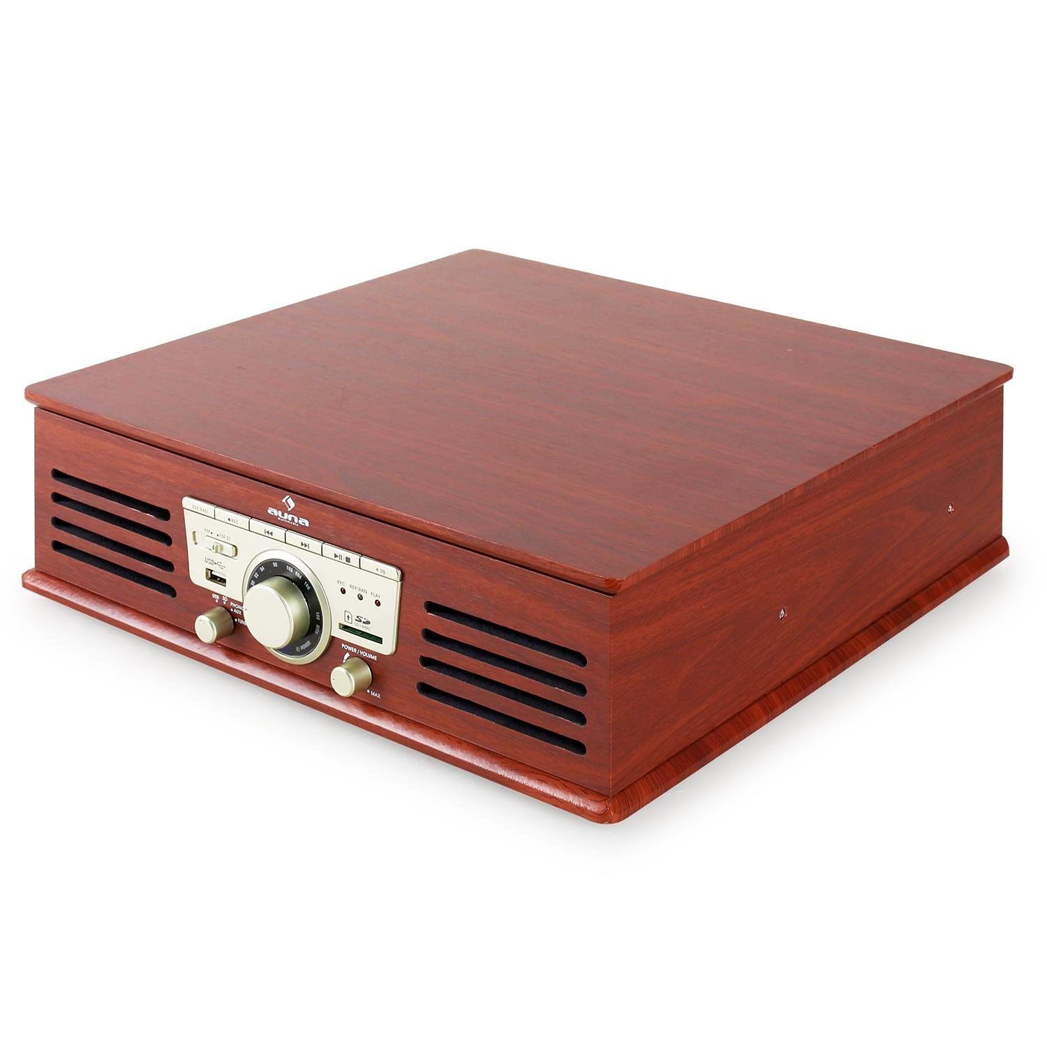auna-tt-92b-plattenspieler-mit-usb-sd-mp3-aux-und-stereo-lautsprecher-holz image 8