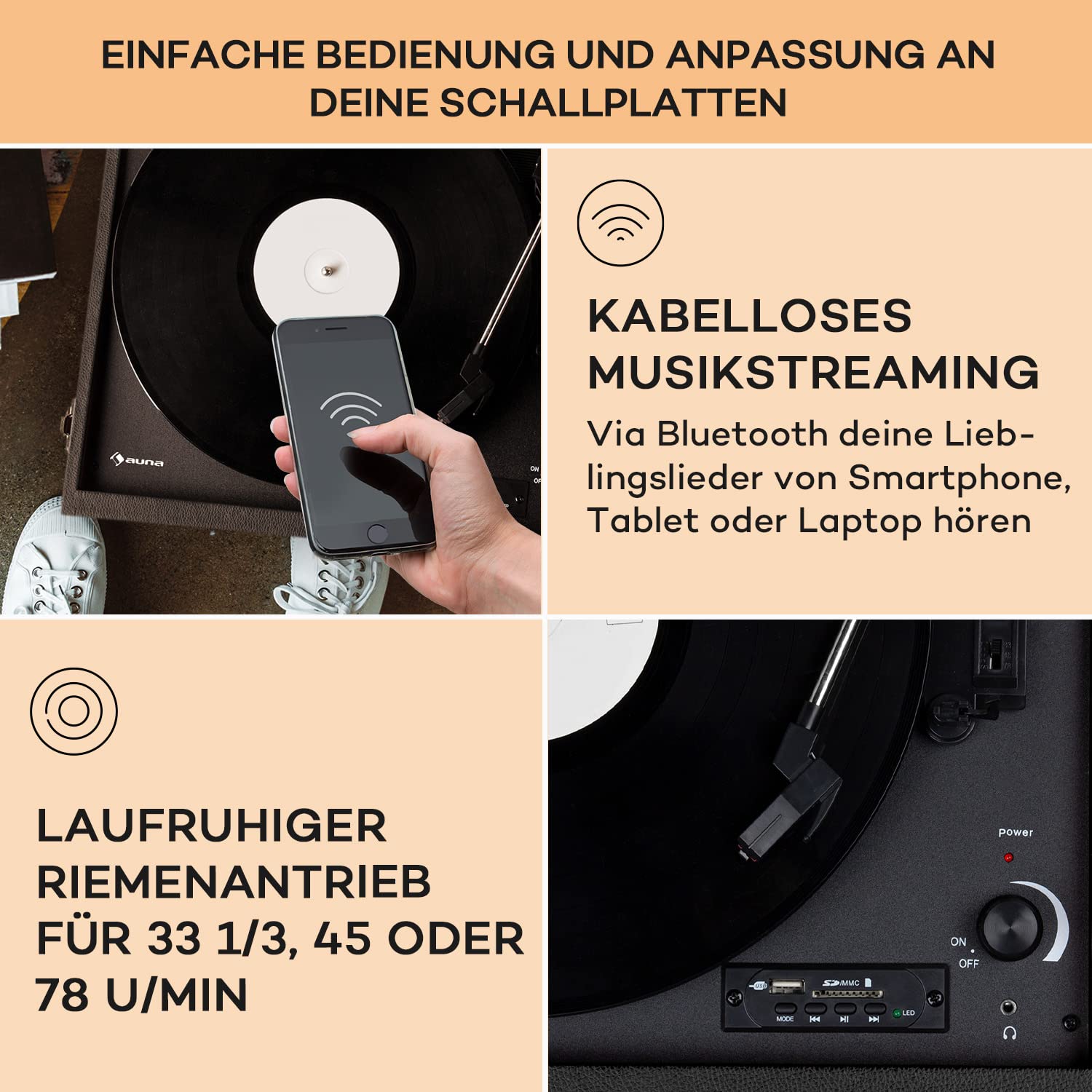 auna-plattenspieler-retro-mit-lautsprecher-cd-player-bluetooth-und-usb-vinyl-pla image 4