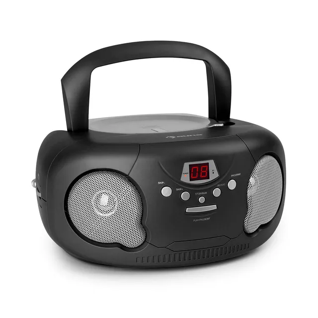 auna-black-bonbon-cd-boombox-bluetooth-ukw-schwarz image 1