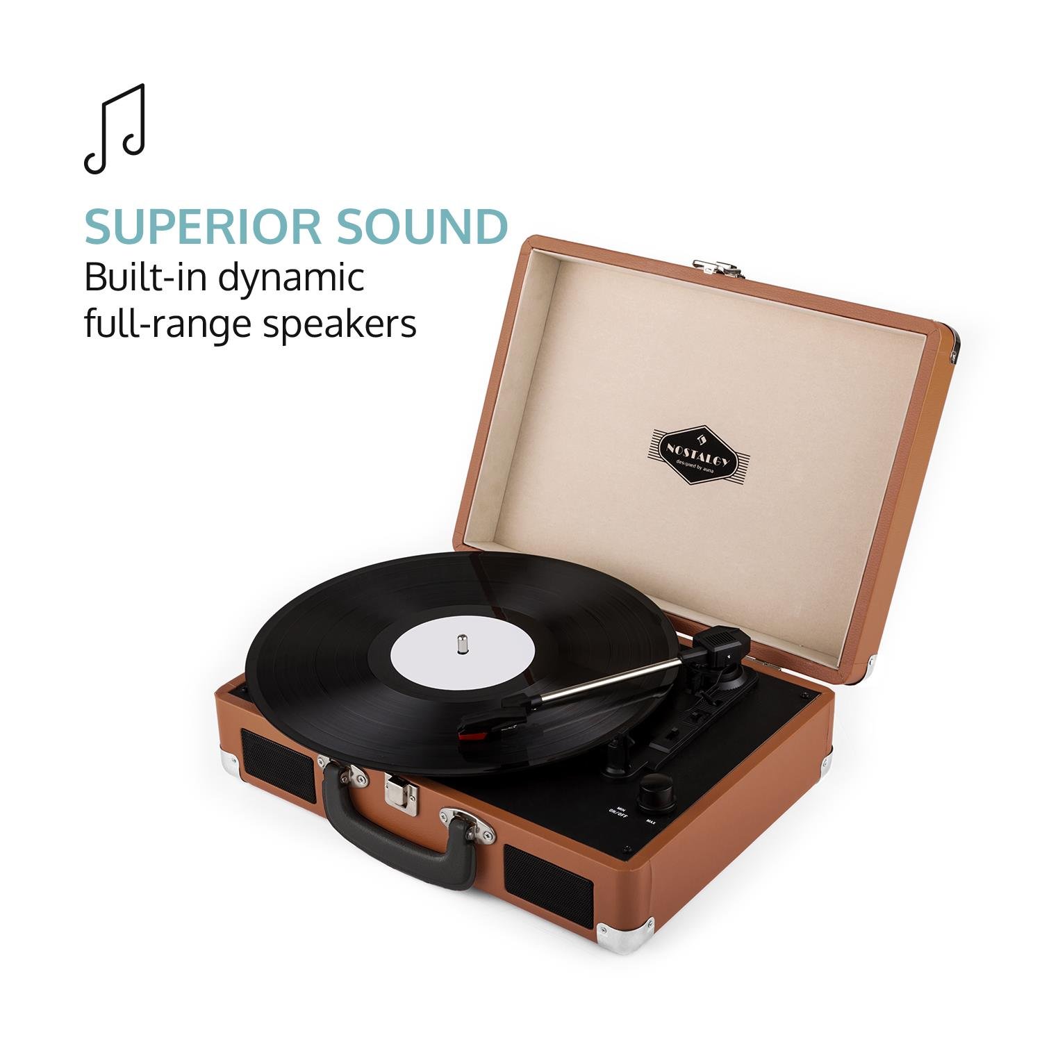 auna-peggy-sue-record-collector-set-plattenspieler-plattenkoffer-braun image 6