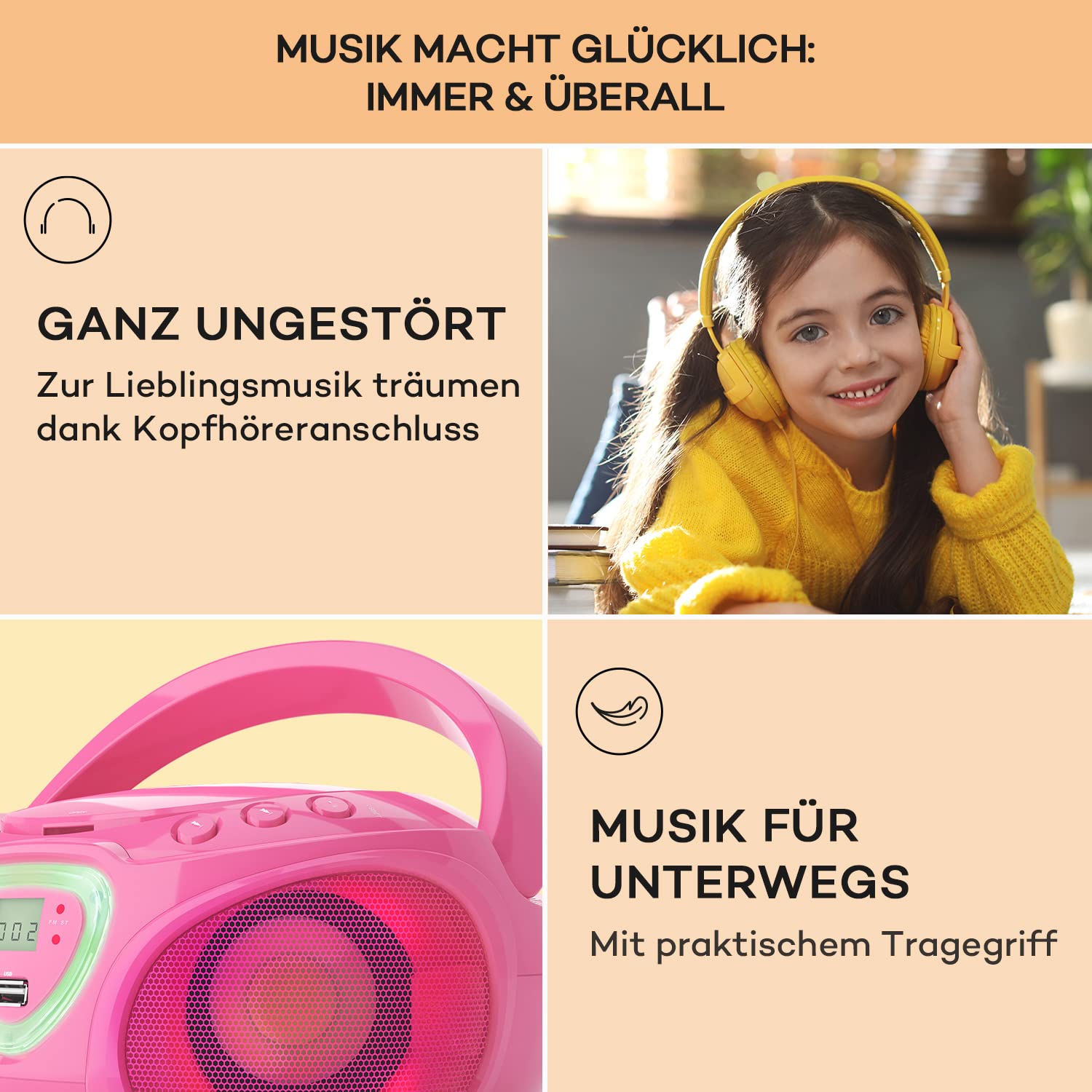 auna-roadie-tragbares-cd-radio-mit-bluetooth-5-0-usb-und-aux-boombox-mit-led-dis image 5