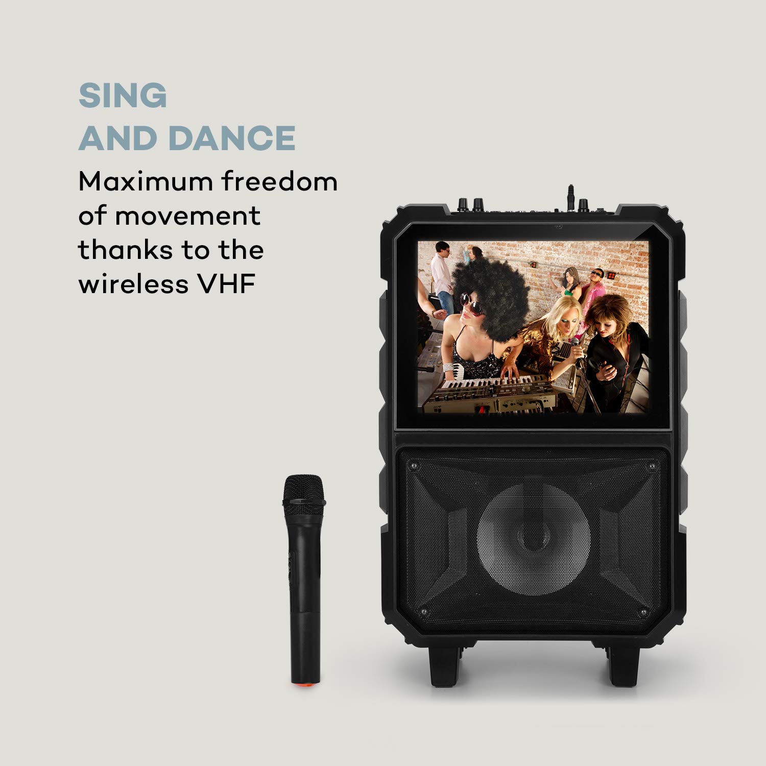 auna-centerstage-8-mobile-karaoke-anlage-bluetooth-lautsprecher-mit-14-1-display image 3