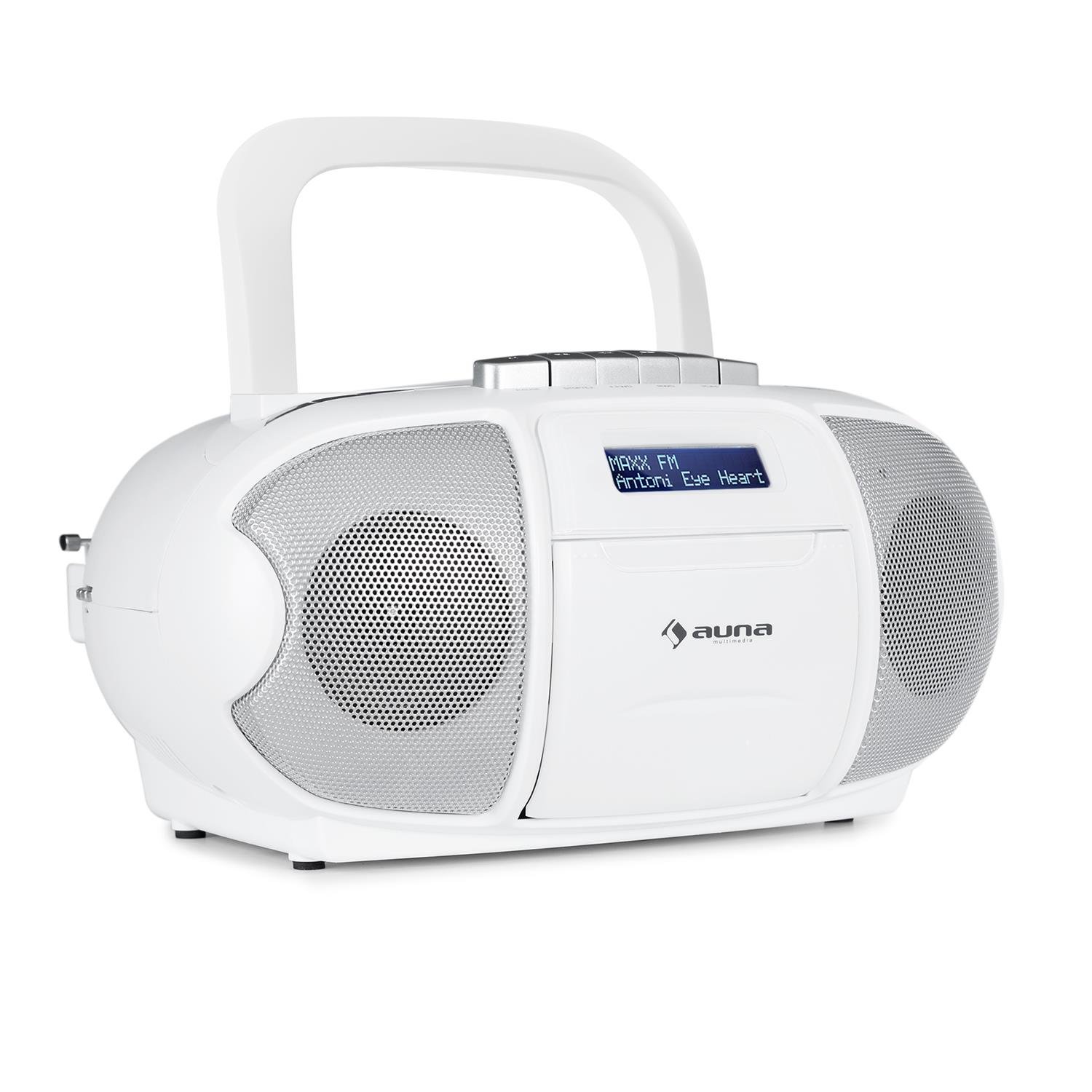 auna-beeberry-dab-boombox-cd-radio-mit-kassette-wei image 1
