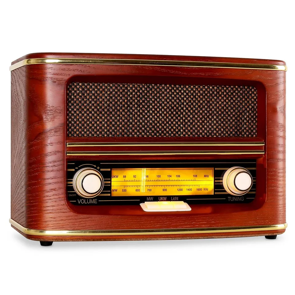 auna-belle-epoque-1905-nostalgie-radio-retro-radio-ukw-mw-holzgeh-use-rot-braun image 1