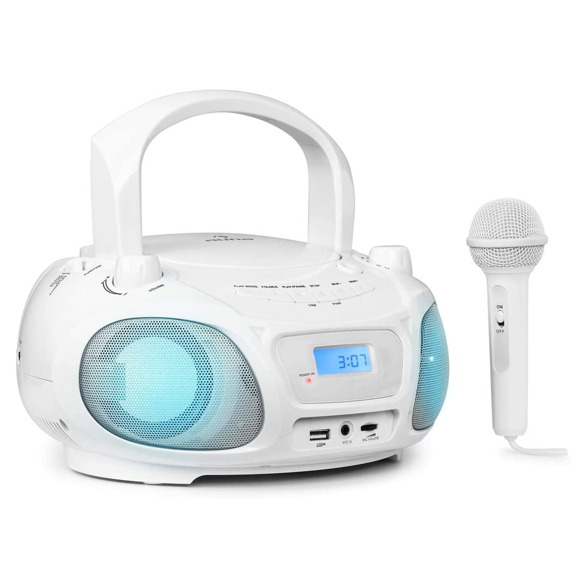 auna-kara-boombox-tragbares-cd-radio-f-r-kinder-mit-mikrofon-bluetooth-usb-und-l image 1