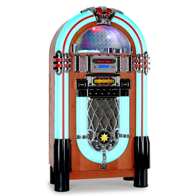 auna-graceland-xxl-jukebox-retro-musikbox-mit-cd-und-led-t-rkis image 1