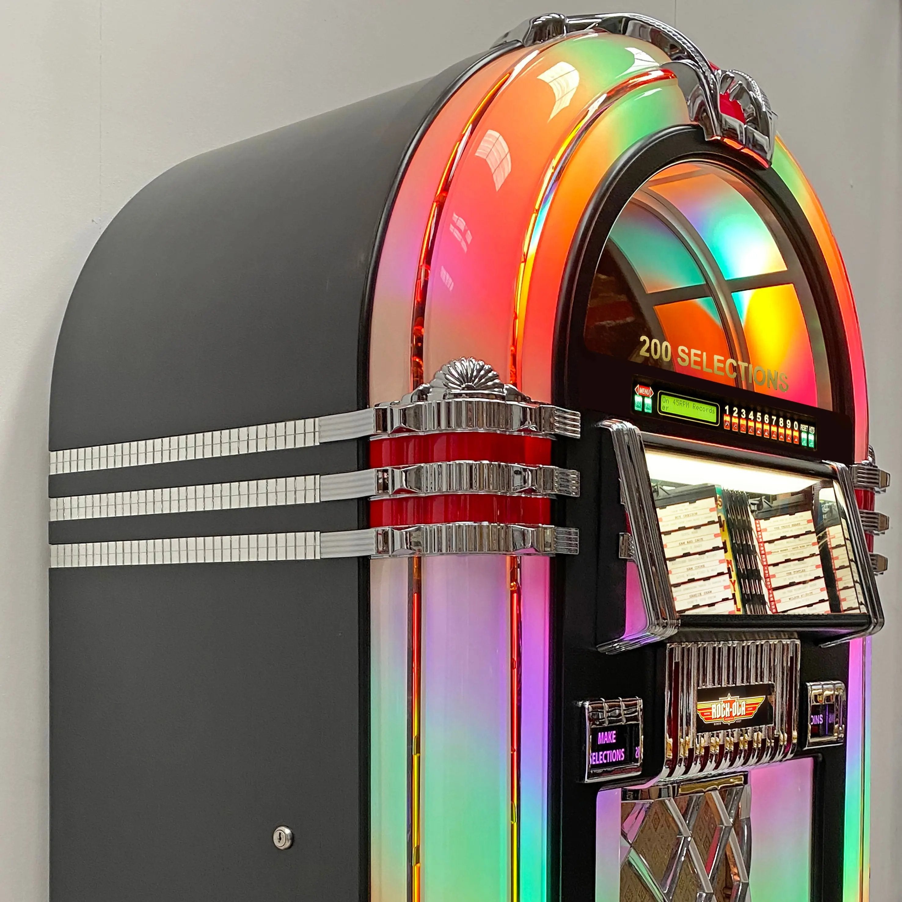 rock-ola-bubbler-vinyl-45-jukebox-schwarz-mit-bluetooth image 2