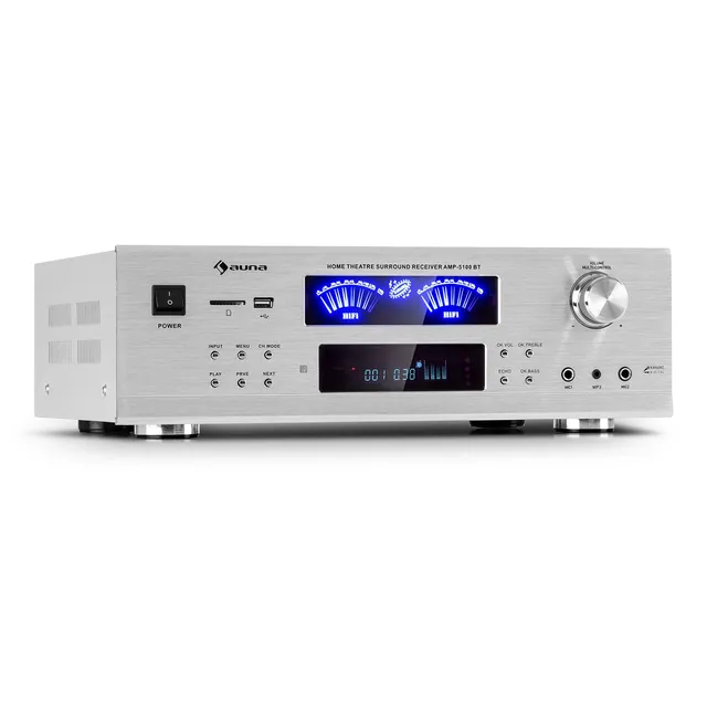 auna-amp-5100-bt-5-1-surround-verst-rker-390-watt-mit-bluetooth-und-vu-meter-wei image 1