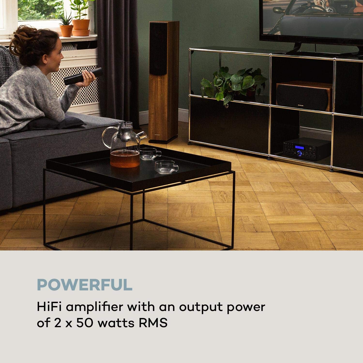 auna-amp-5-bt-hifi-verst-rker-2x50w-mit-bluetooth-usb-sd-und-mikrofon-schwarz image 2