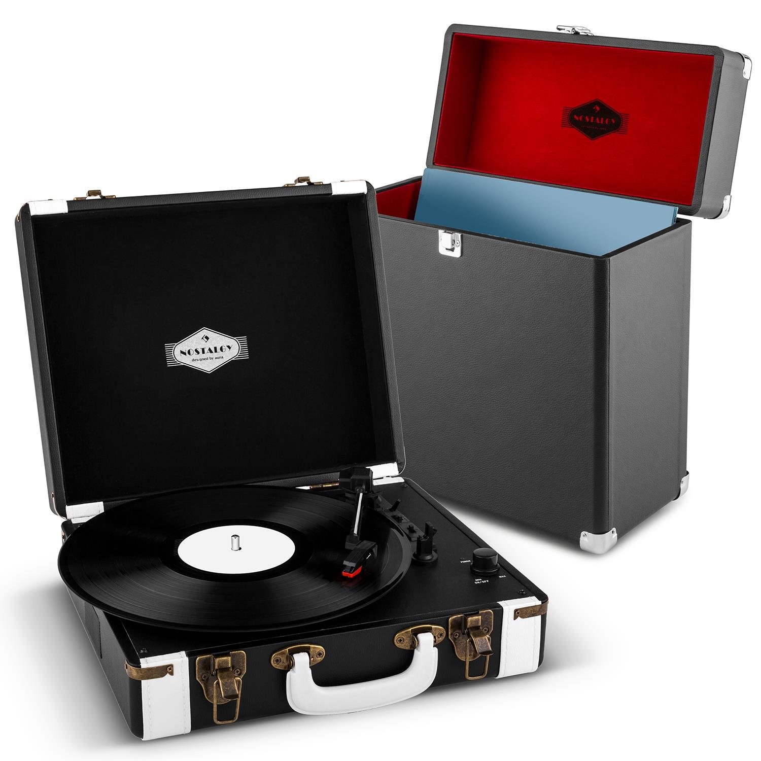 auna-jerry-lee-record-collector-set-plattenspieler-koffer-f-r-30-lps-schwarz image 1