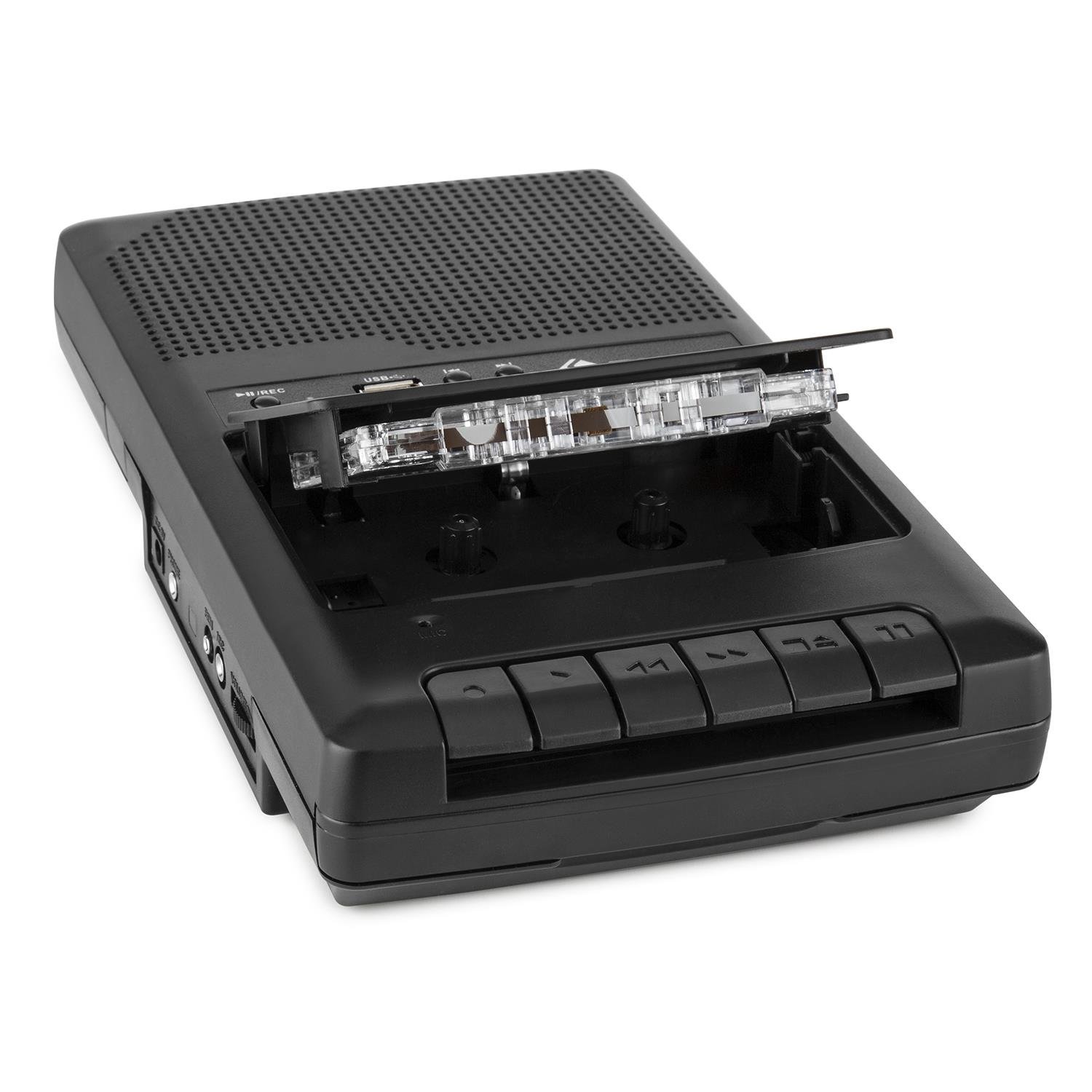 auna-rq-132-kassettenrekorder-schwarz-tragbares-tape-deck-mit-usb-und-lautsprech image 2