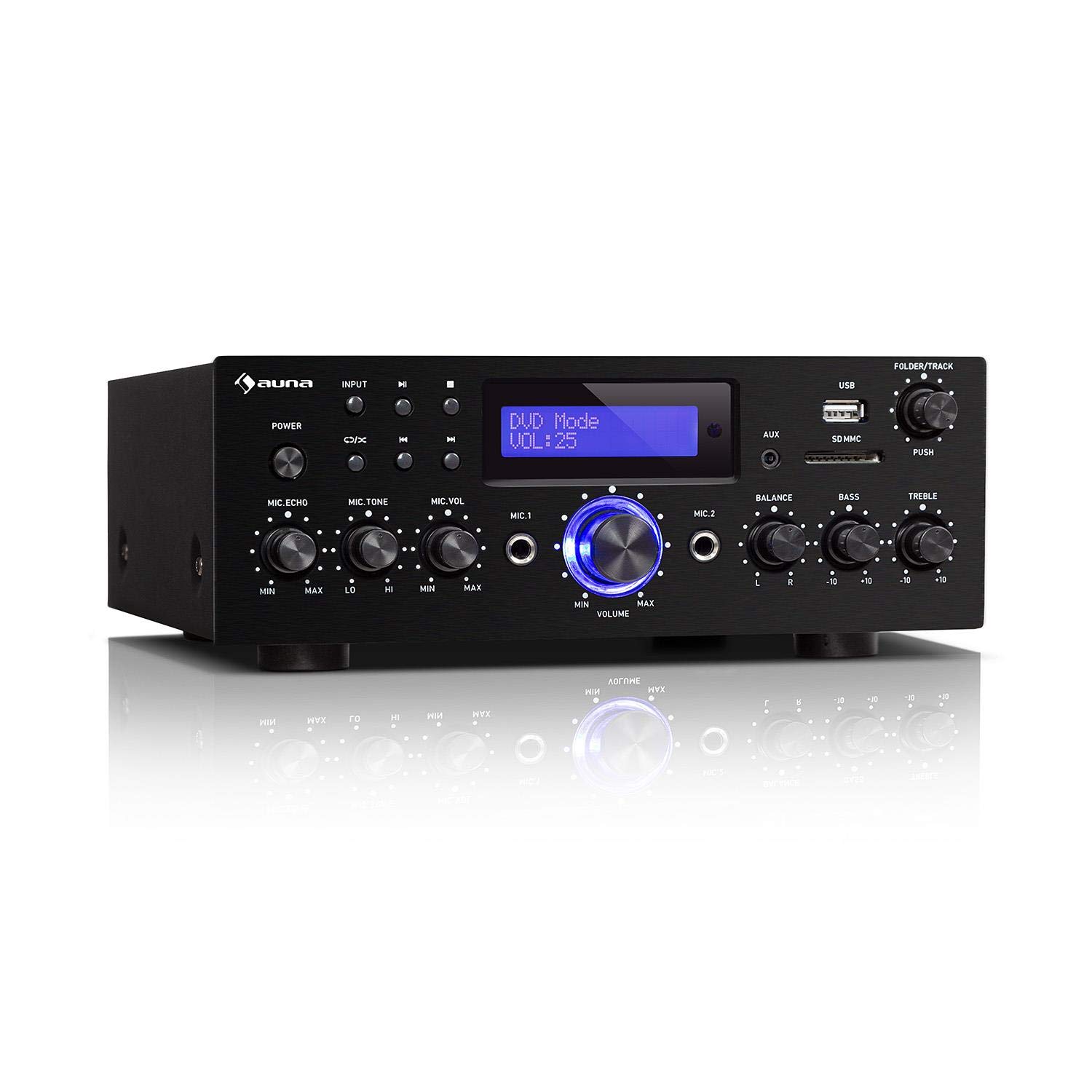 auna-amp-5-bt-hifi-verst-rker-2x50w-mit-bluetooth-usb-sd-und-mikrofon-schwarz image 1