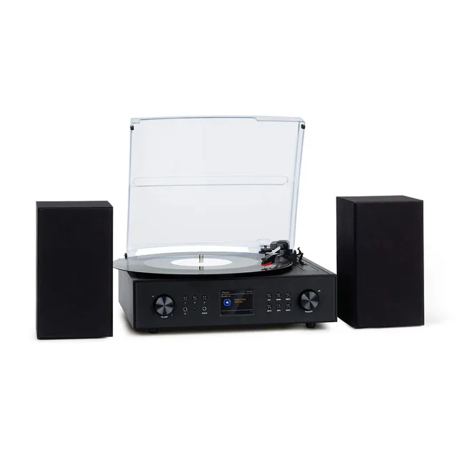 auna-connect-vinyl-plattenspieler-internetradio-dab-bluetooth-40w-schwarz image 1