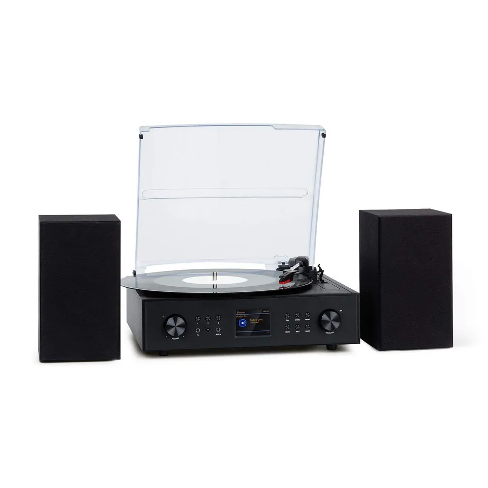auna-connect-vinyl-plattenspieler-internetradio-dab-bluetooth-40w-schwarz image 1