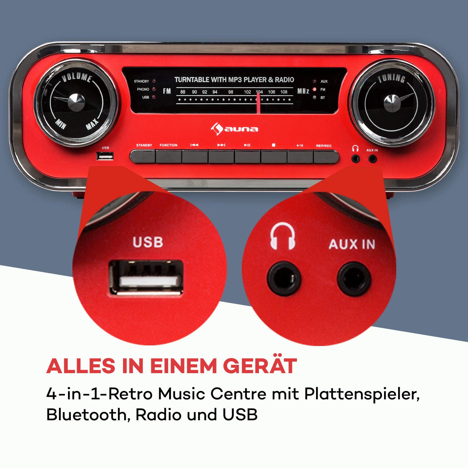 auna-challenger-lp-plattenspieler-mit-stereolautsprecher-bluetooth-und-ukw-radio image 8