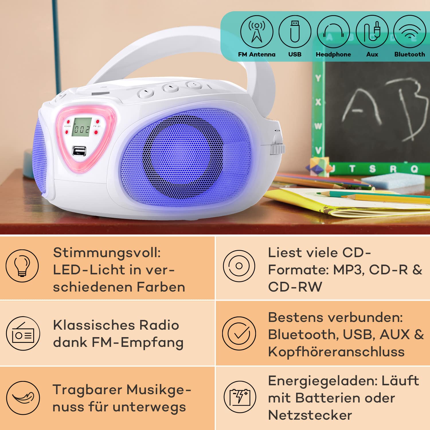 auna-roadie-ghettoblaster-stereoanlage-mit-bluetooth-cd-und-usb-wei image 2