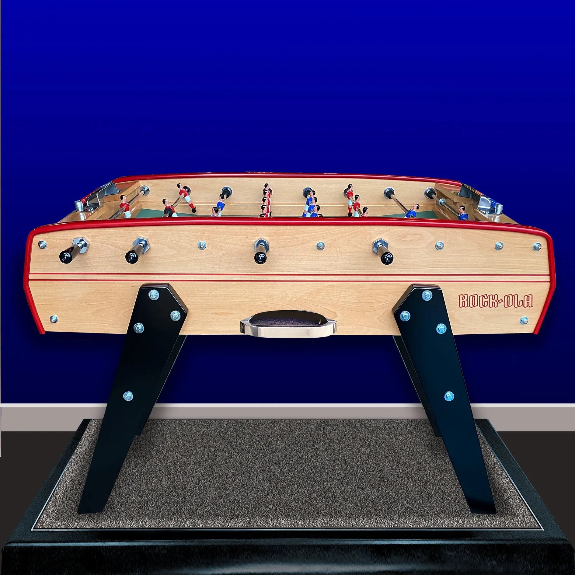 rock-ola-authentic-tischfussball-tischkicker-eiche-foosball-table image 1