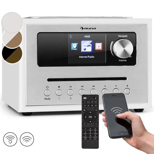 auna-silver-star-cube-micro-anlage-wei-mit-cd-und-10-watt-rms image 1