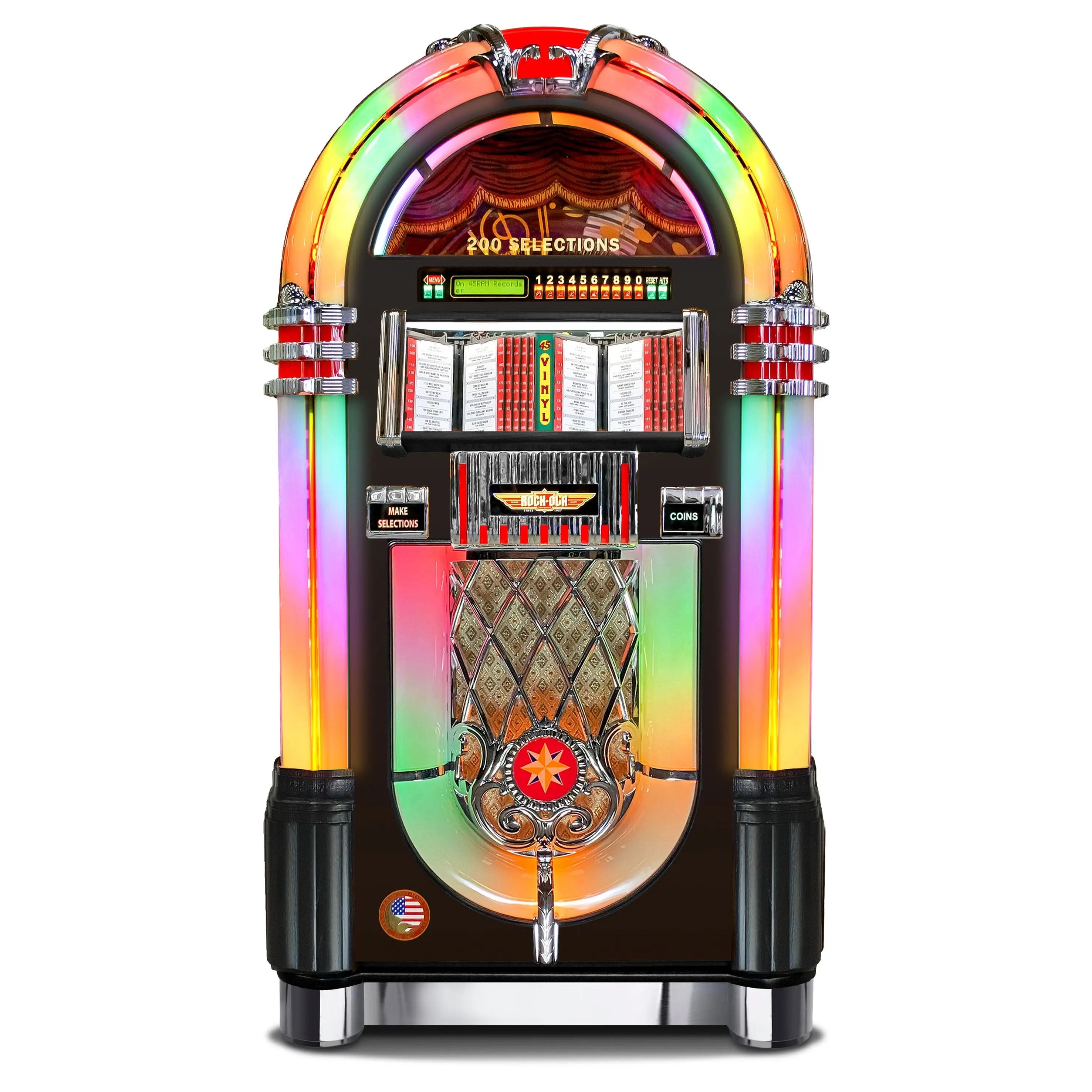 rock-ola-bubbler-vinyl-45-jukebox-schwarz-mit-bluetooth image 1