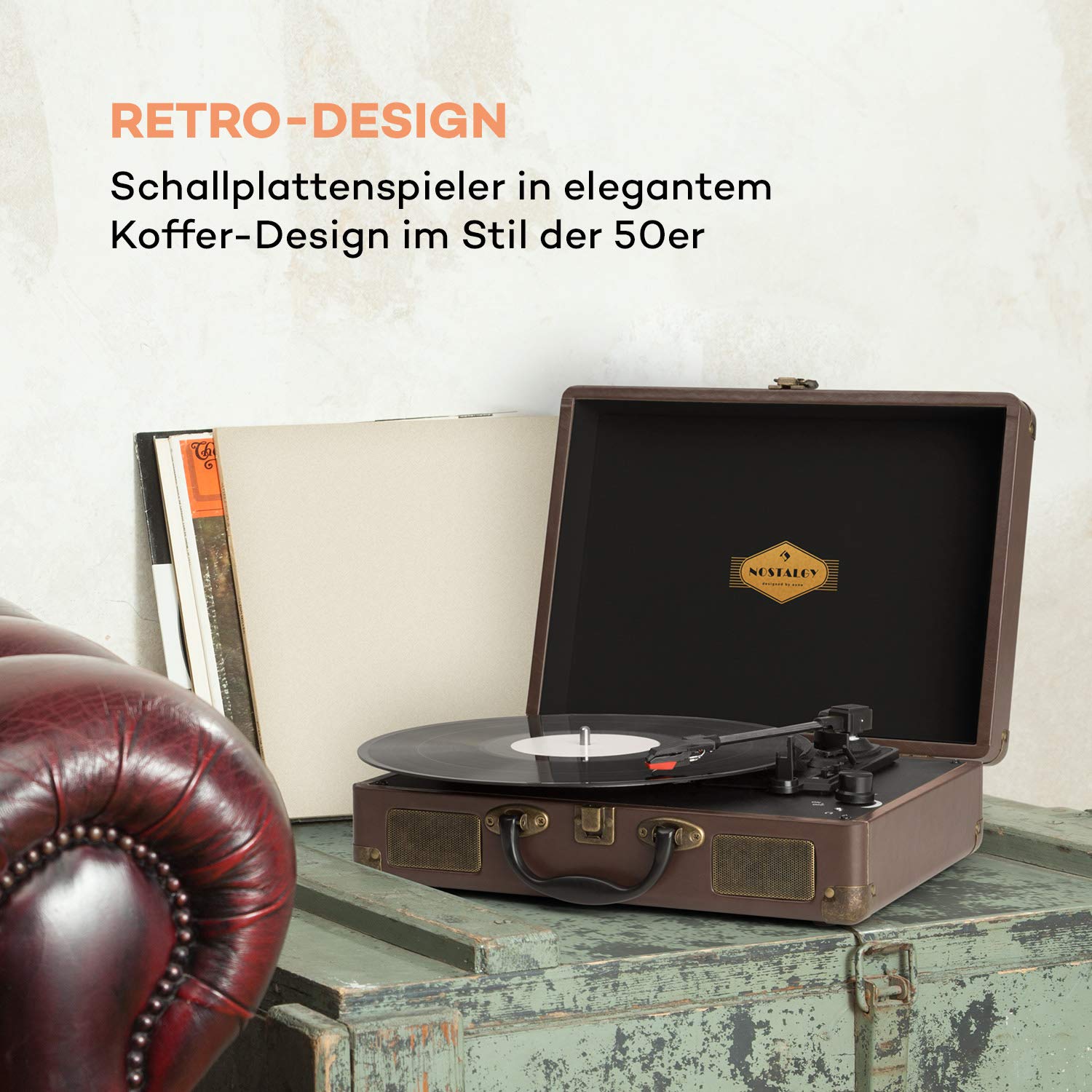auna-peggy-sue-koffer-plattenspieler-usb-cinch-kopfh-rer-braun image 2
