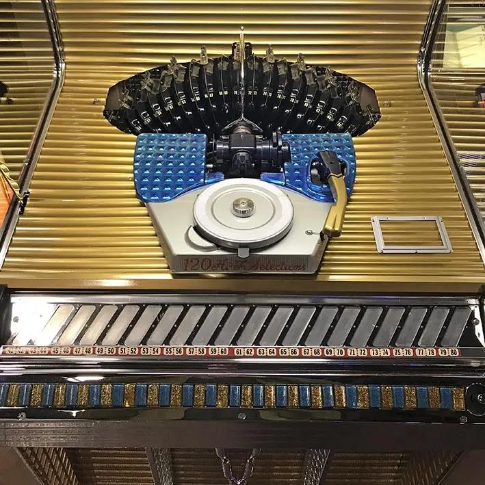 rock-ola-1454-jukebox-vintage-vinyl-jukebox-von-1956-silber image 5