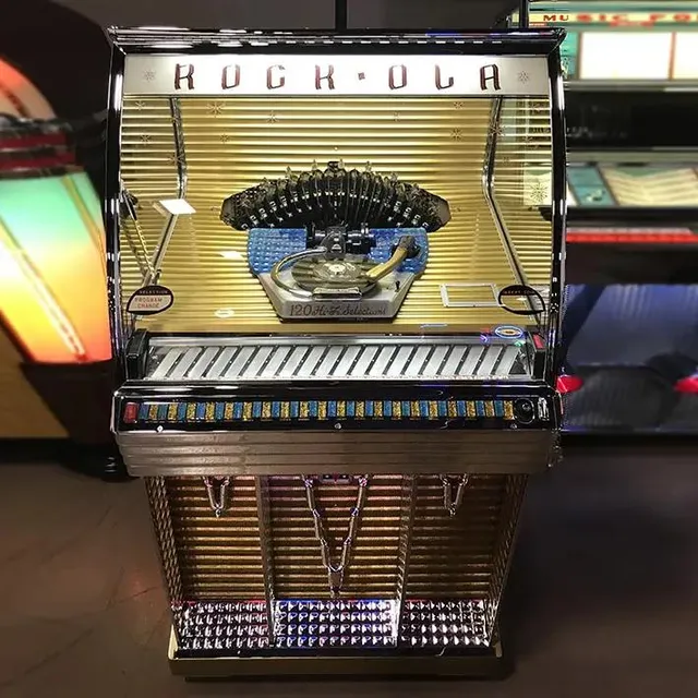 rock-ola-1454-jukebox-vintage-vinyl-jukebox-von-1956-silber image 1