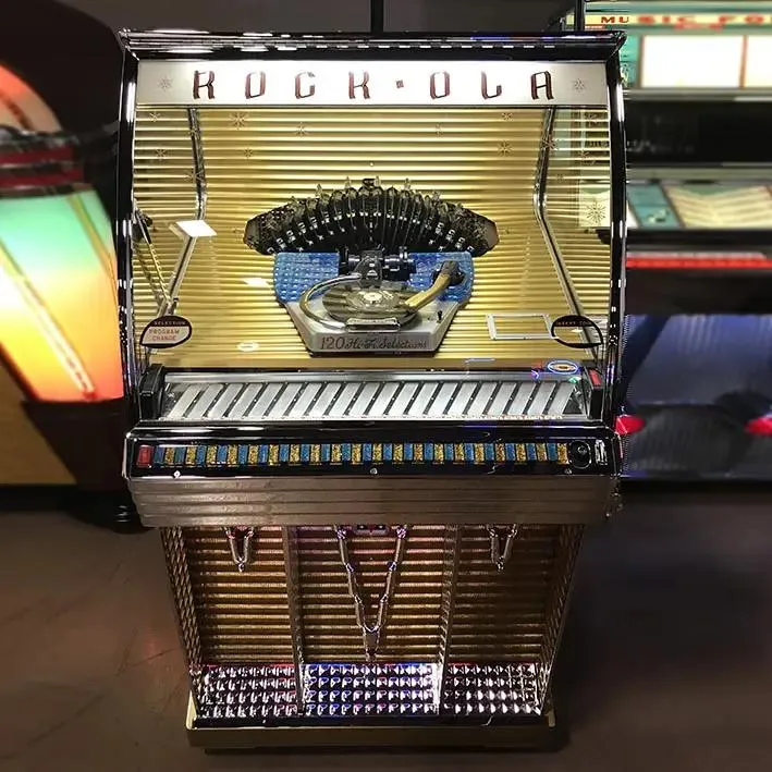 rock-ola-1454-jukebox-vintage-vinyl-jukebox-von-1956-silber image 1