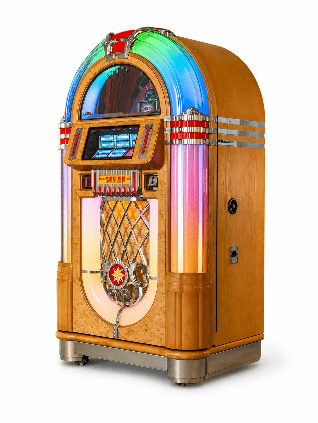 sound-leisure-sl45-vinyl-jukebox-blonde image 1
