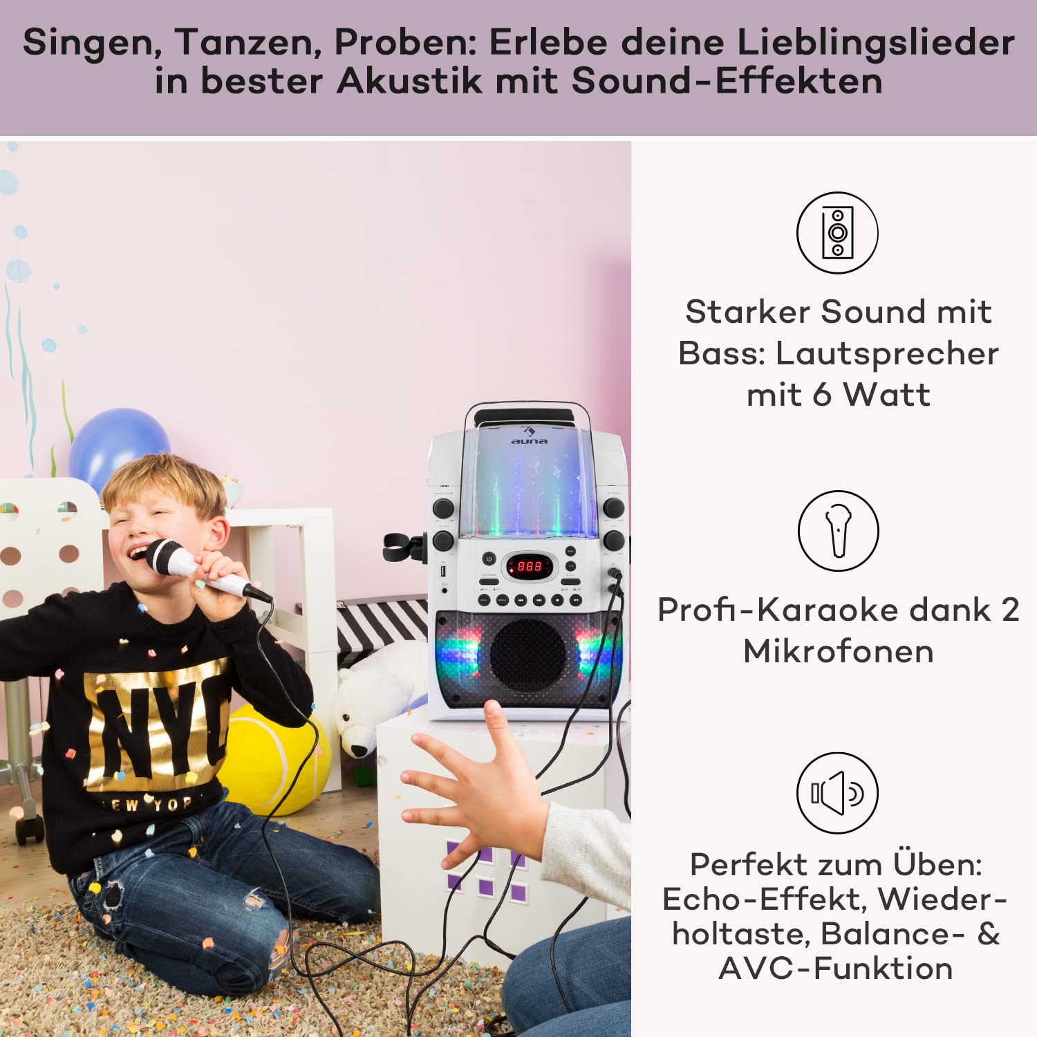 auna-ktv-karaoke-musikbox-mit-cd-player-bluetooth-und-2-uhf-mikrofonen image 3