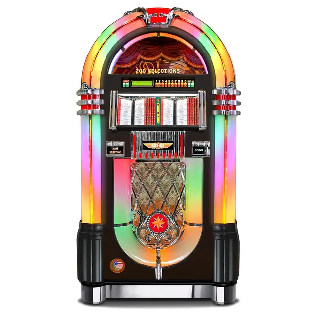 rock-ola-bubbler-vinyl-45-jukebox-schwarz-mit-bluetooth image 1