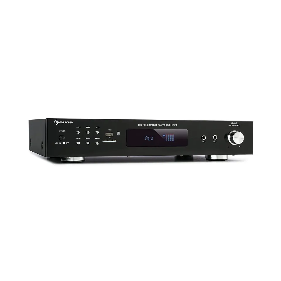 auna-amp-stereo-hifi-verst-rker-2x-60-watt-mit-bluetooth-usb-und-karaoke-schwarz image 1