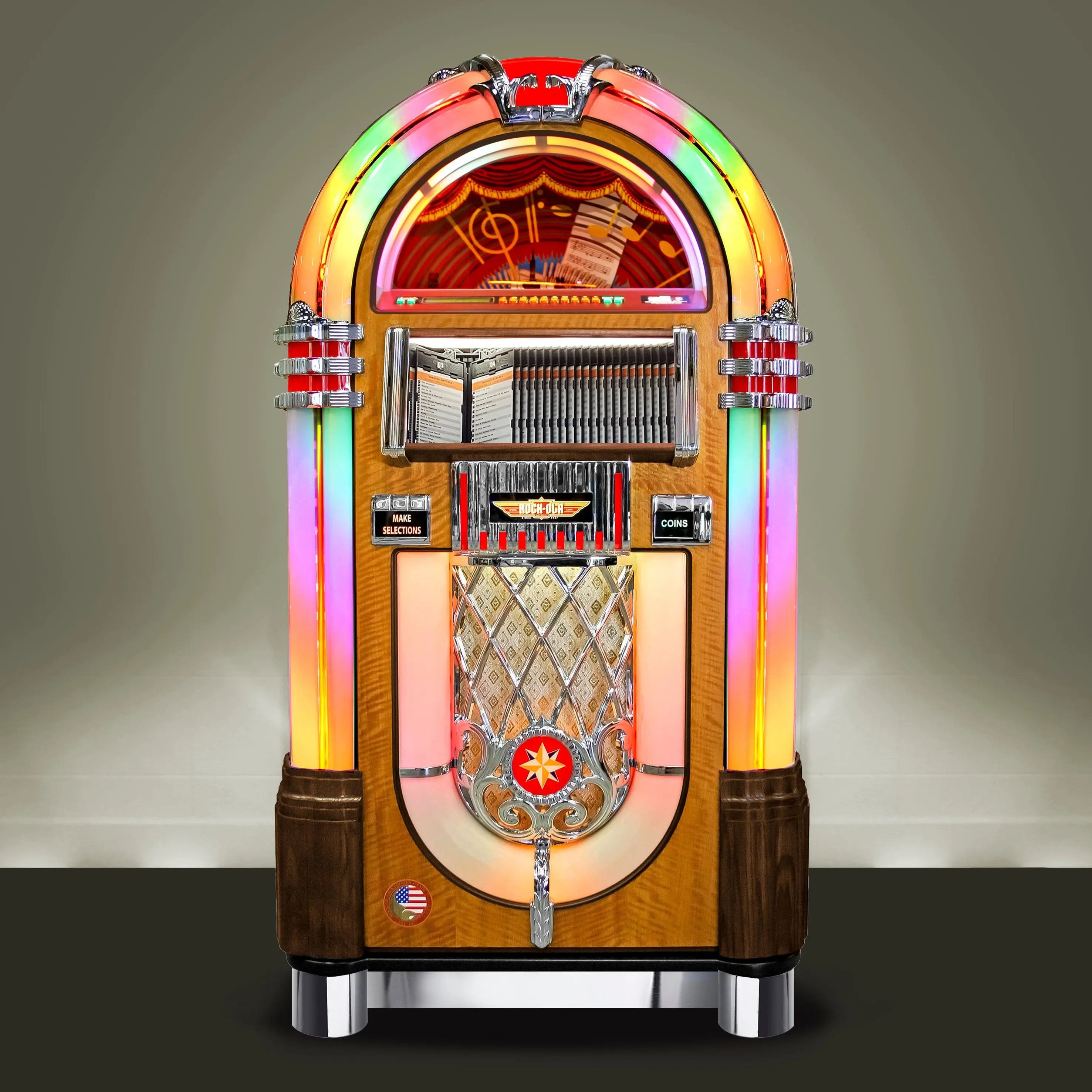 rock-ola-bubbler-cd-jukebox-walnut-100-cds-bluetooth-5-lautsprecher image 3