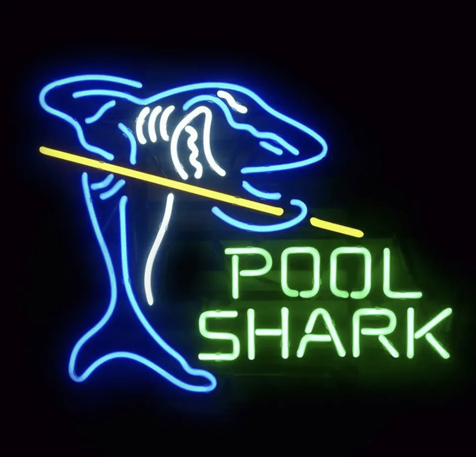 sound-leisure-pool-shark-neon-schild-68-x-68-cm image 1
