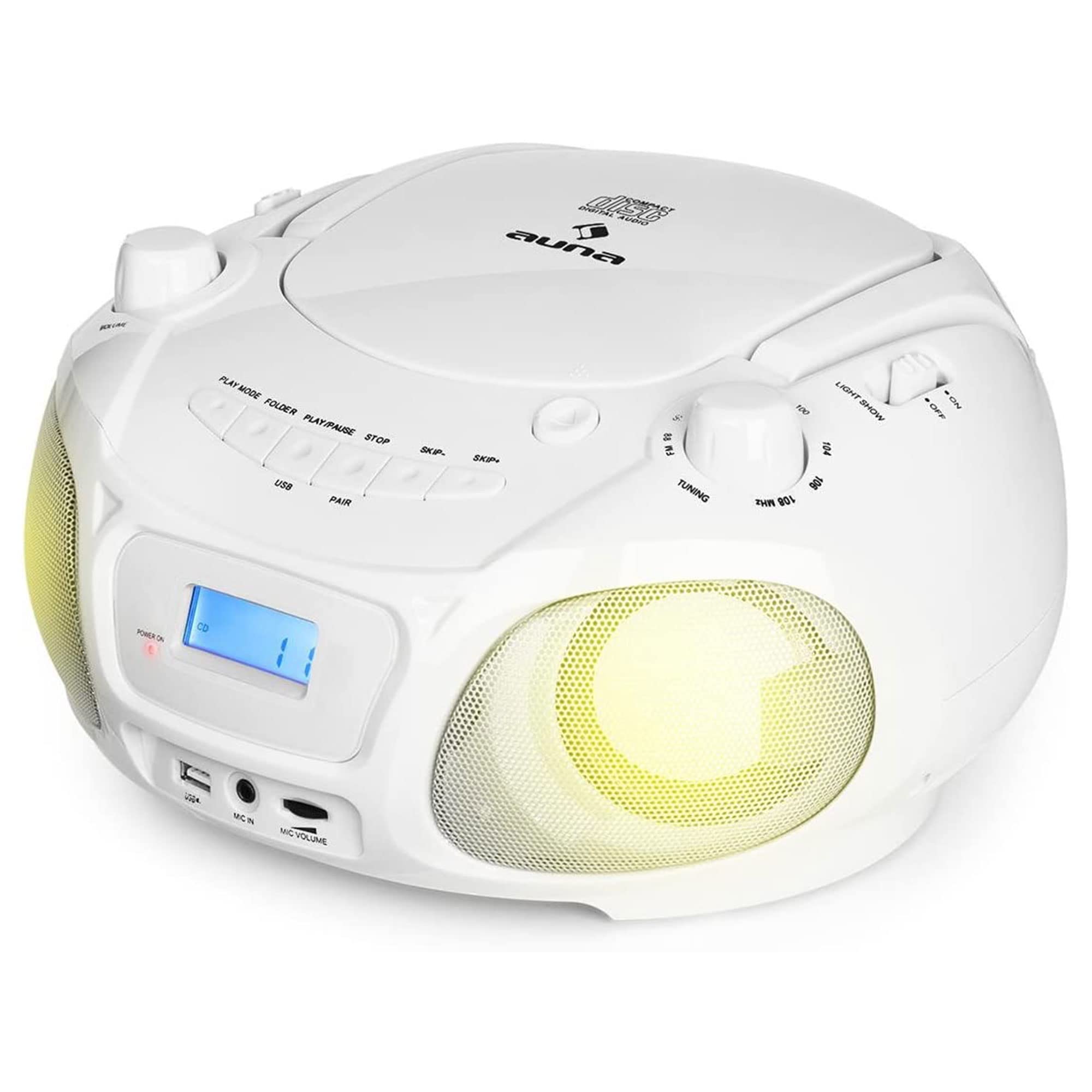 auna-kara-boombox-tragbares-cd-radio-f-r-kinder-mit-mikrofon-bluetooth-usb-und-l image 2