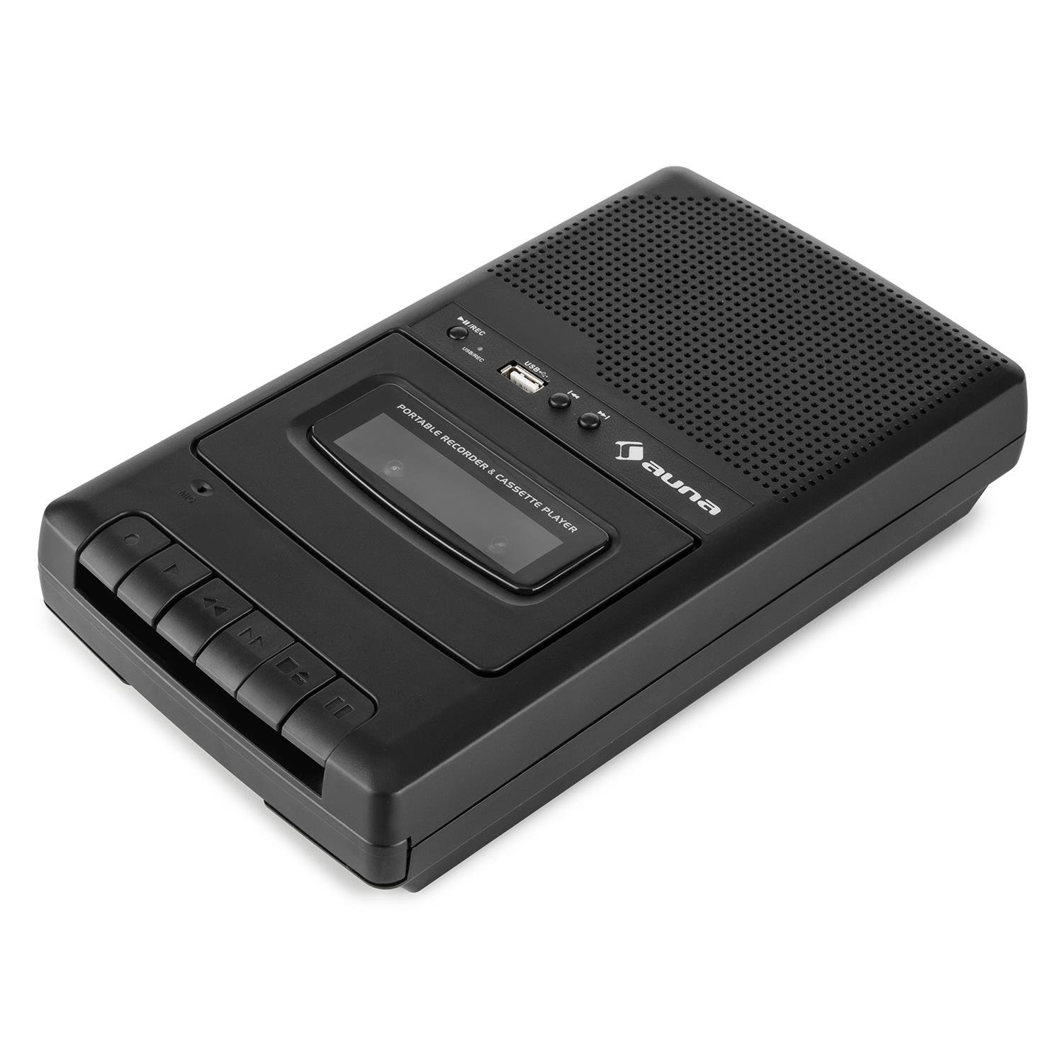 auna-rq-132-kassettenrekorder-schwarz-tragbares-tape-deck-mit-usb-und-lautsprech image 6