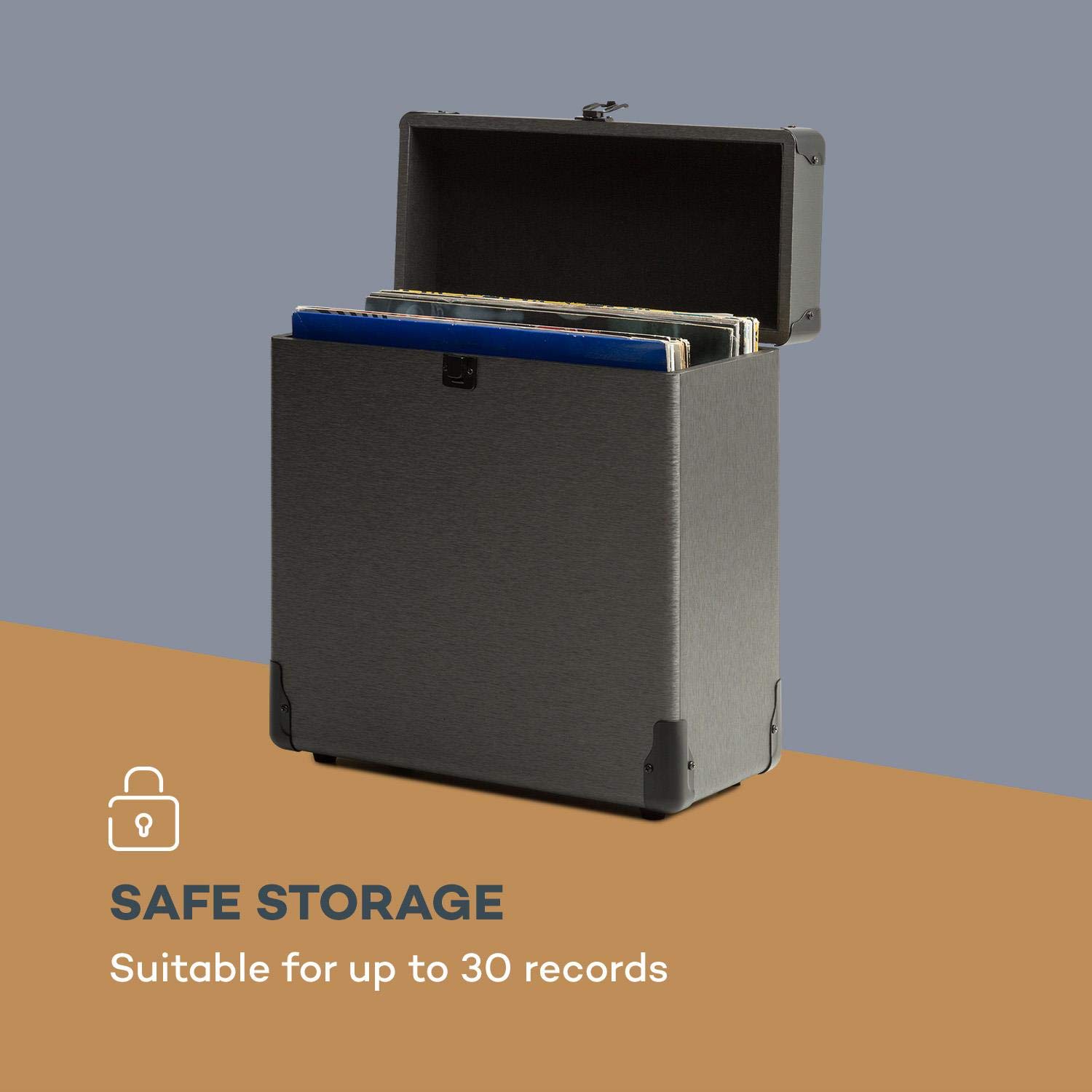 auna-vinylbox-schallplattenkoffer-f-r-30x-12-lps-aluminium-schwarz image 4