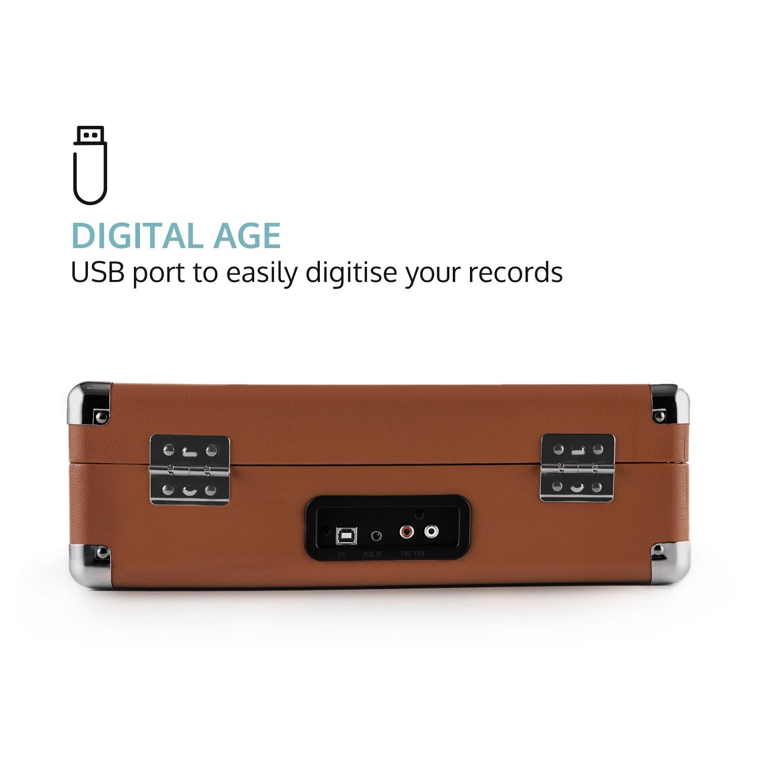 auna-peggy-sue-record-collector-set-plattenspieler-plattenkoffer-braun image 4