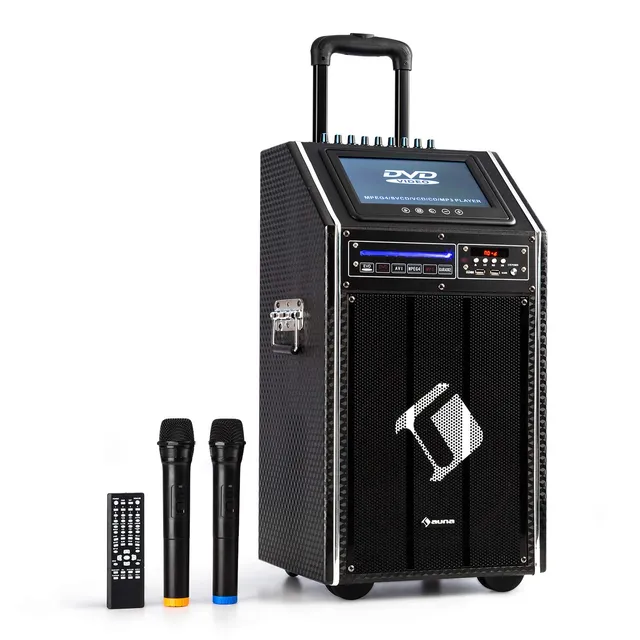 auna-disgo-box-100-dvd-mobile-pa-soundanlage-300-watt-mit-9-display-schwarz image 1