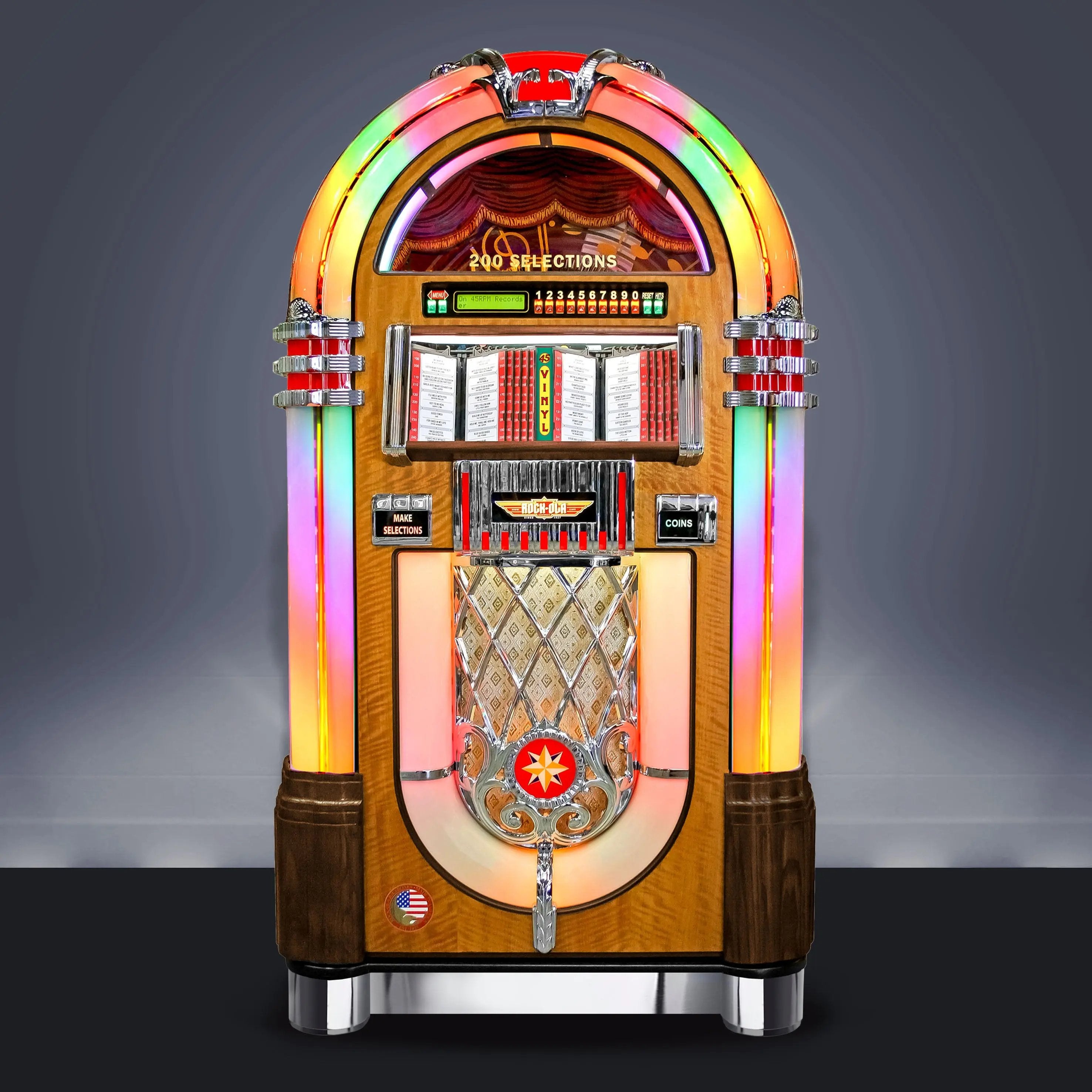 rock-ola-bubbler-vinyl-45-jukebox-walnuss-200-titel-bluetooth image 3