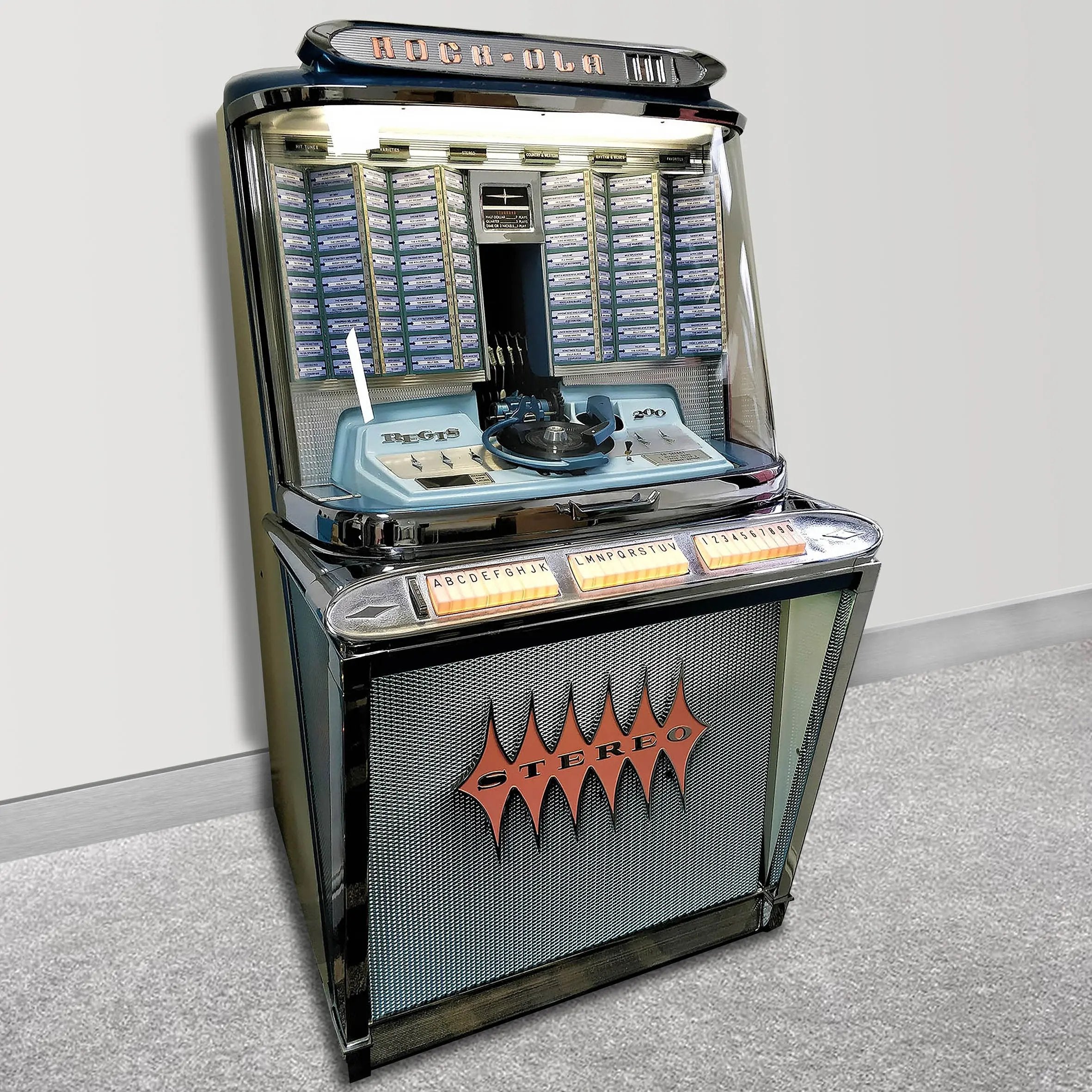 rock-ola-regis-1495-jukebox-1961-silber-vintage-original-restauriert image 3