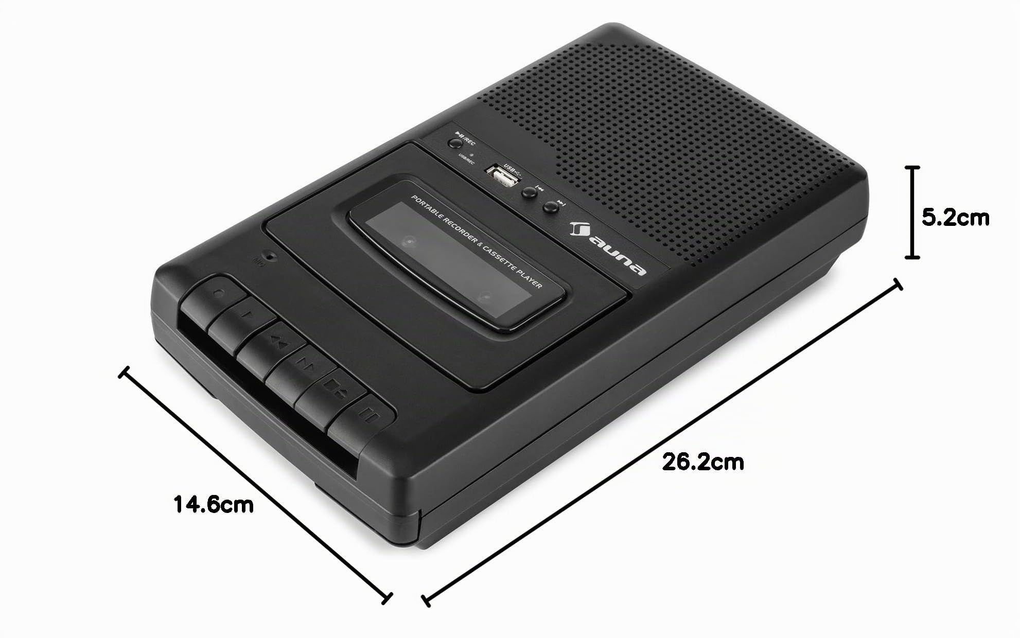 auna-rq-132-kassettenrekorder-schwarz-tragbares-tape-deck-mit-usb-und-lautsprech image 7