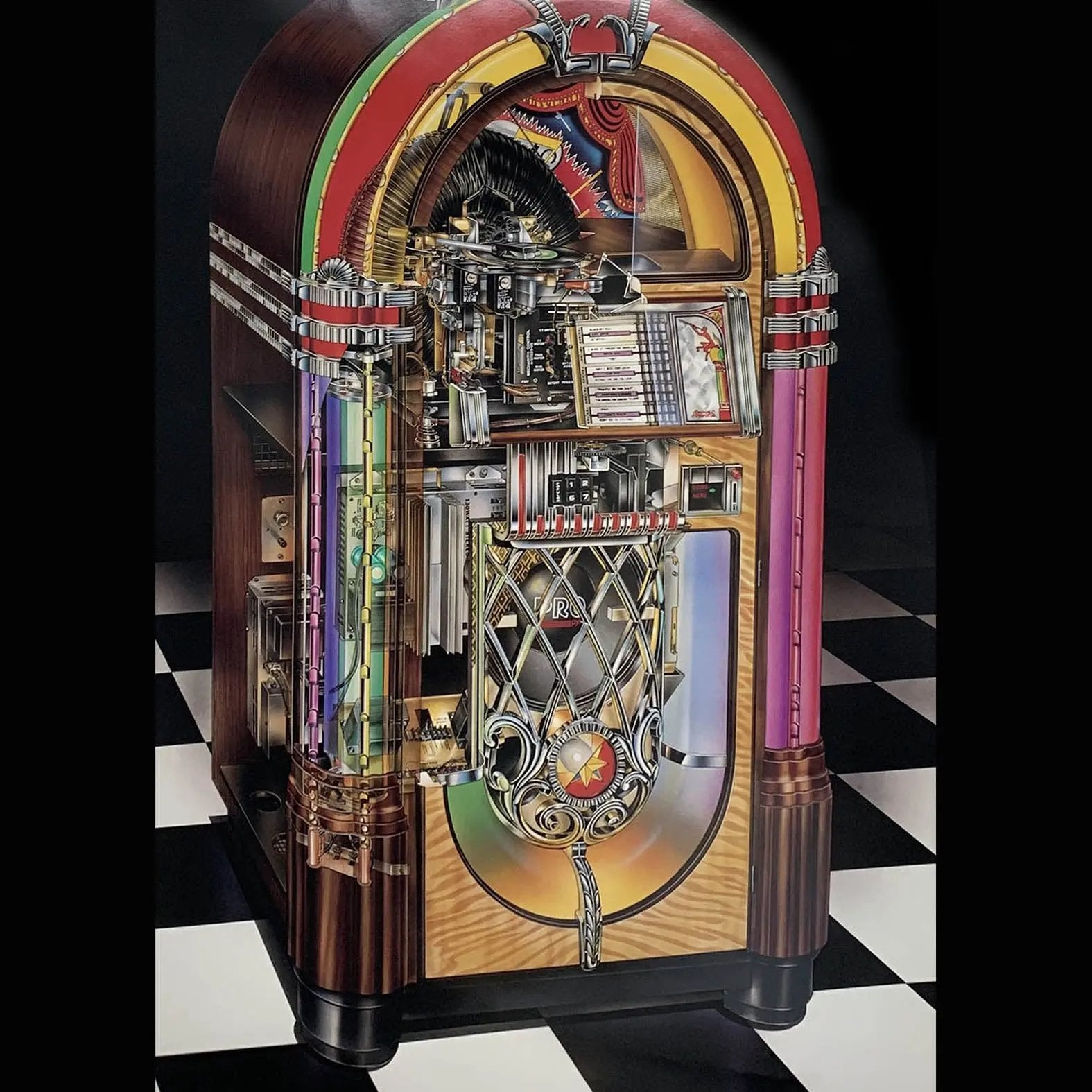rock-ola-bubbler-poster-24-x-36-inch-jukebox-cutaway-kunstdruck image 6