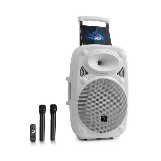 auna-streetstar-mobile-pa-anlage-15-zoll-800-watt-mit-bluetooth-usb-sd-wei image 1