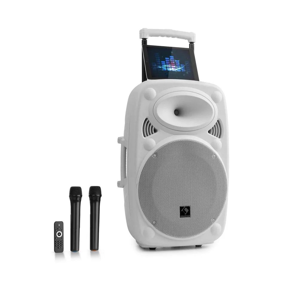 auna-streetstar-mobile-pa-anlage-15-zoll-800-watt-mit-bluetooth-usb-sd-wei image 1